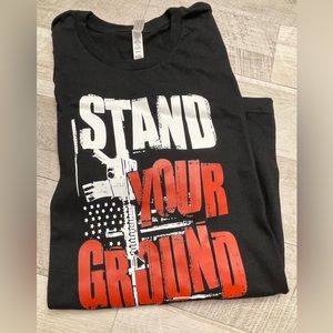 🆕 Size X-Large Bella Canvas Black Heather Stand your Ground T-Shirt